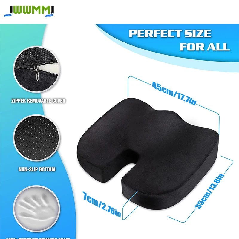 1pcs Gel Enhanced Seat Cushion Non-Slip Orthopedic Gel & Memory Foam Cushion for Tailbone Pain Office Chair Car Seat Cushion