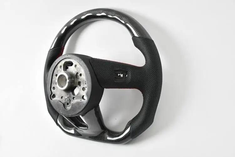 YTcarbon custom 2009 Au di Steering wheel Real Forged Carbon Fiber Steering Wheel for B9/A4/S4/RS4/Allroad/Avant/B7 B8 B9