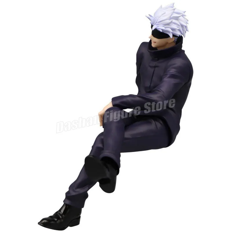 Anime Jujutsu Kaisen Satoru Gojo Action Figure Noodle Stopper 14cm Car Ornaments PVC Sitting Posture Collection Model Toys Gifts