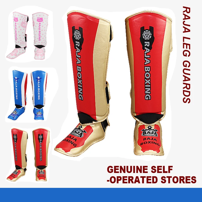 RAJA Children's Boxing Leg Guards Thickening Training Sanda Fighting Professional Protector