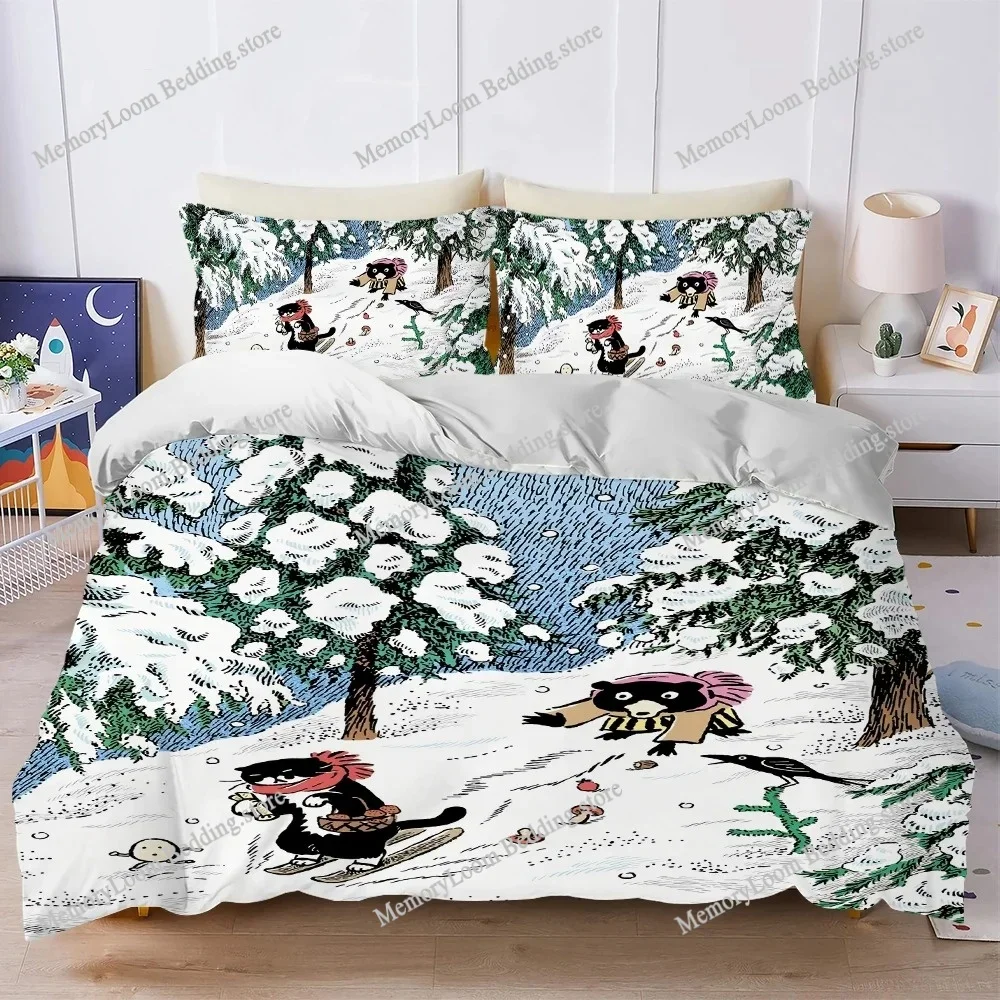Art Yeonju Choi Cat Duvet Cover Set Home Style Bedding Soft Laundry Cotton Bed Four Seasons Student Dormitory Home Textileextile