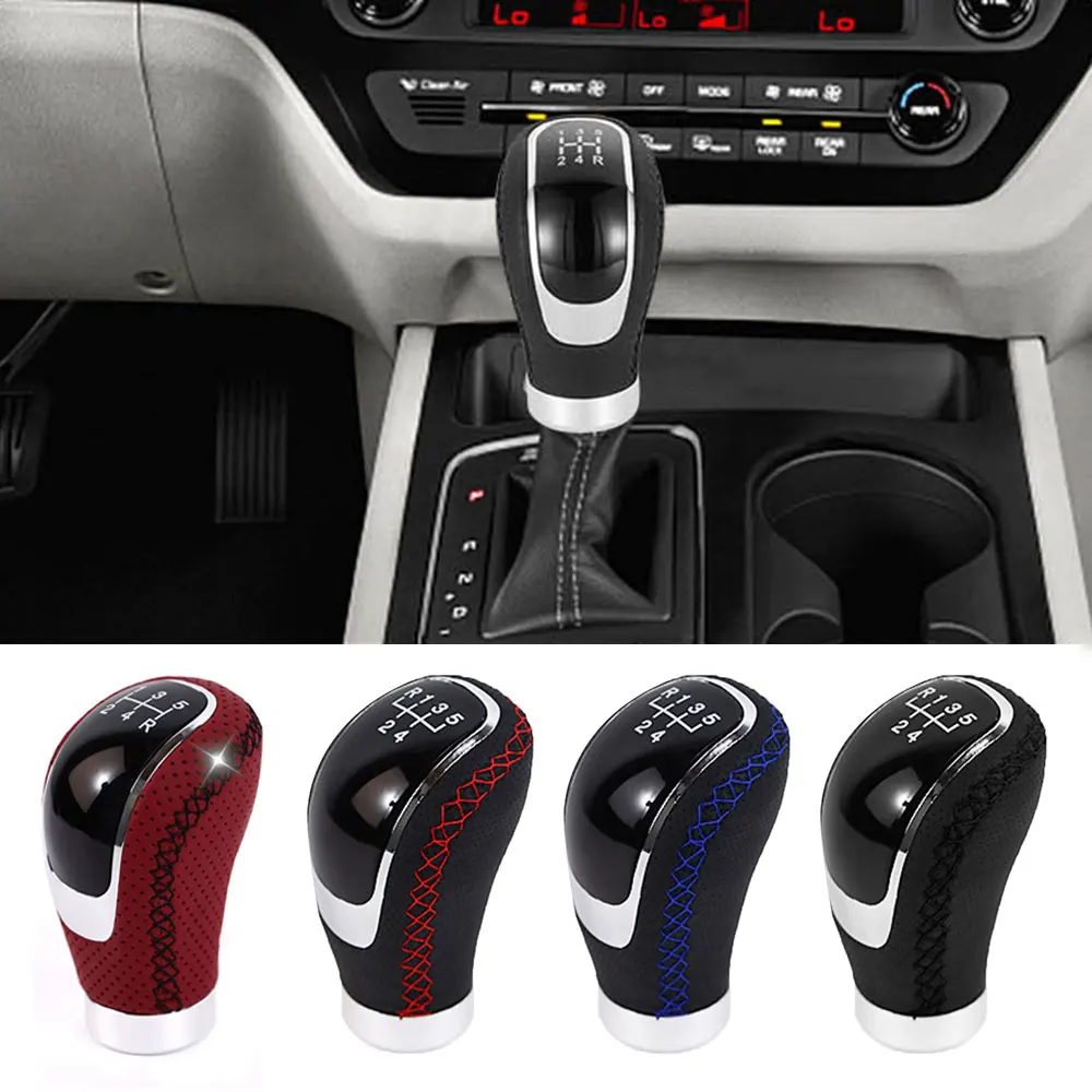 

Universal 5/6 Speed PU Leather Gear Shift Knob Manual Auto Gearbox Stick Shift Head Lever Change Handle Cap