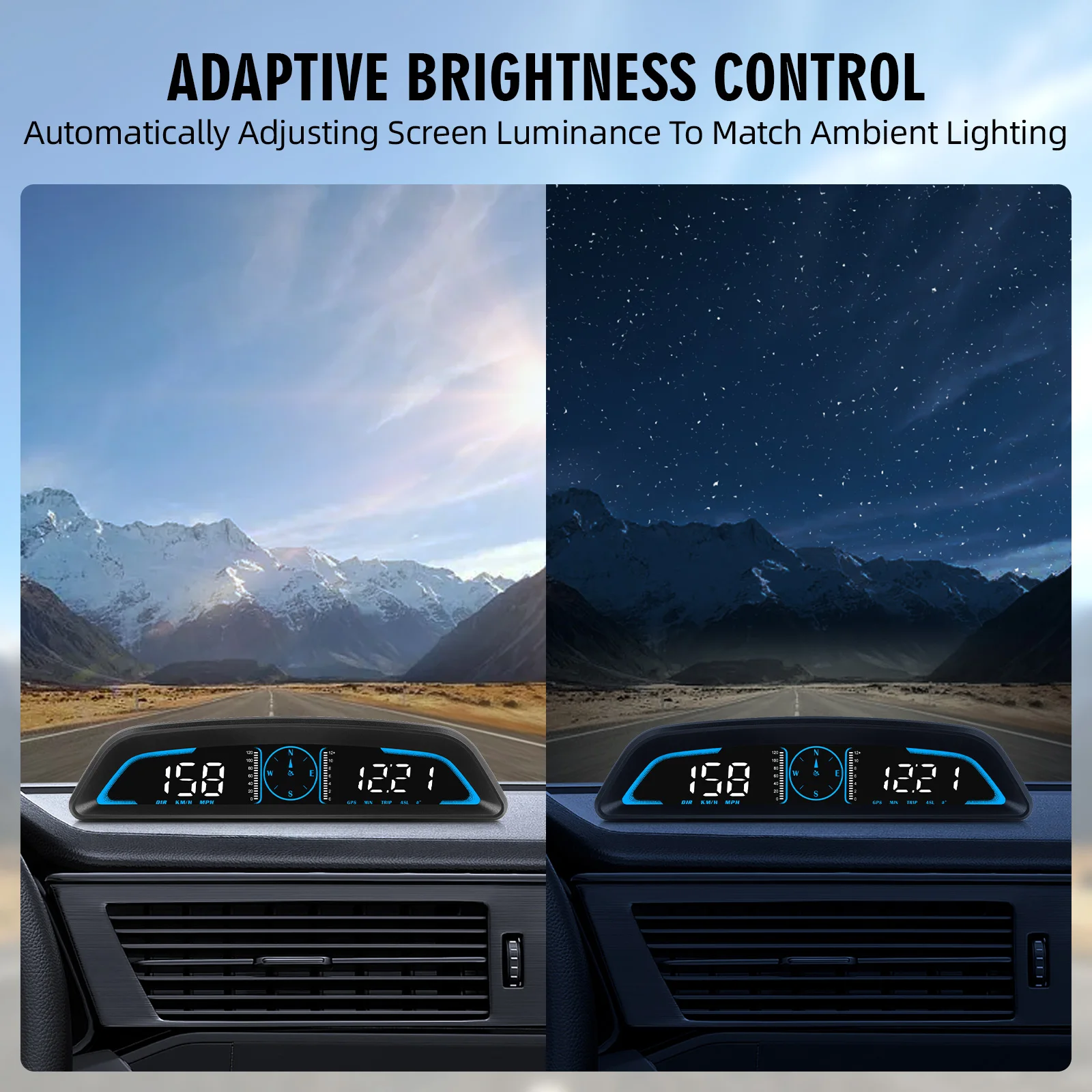 B3 OBD G3 GPS HUD 디스플레이 자동차 속도계 헤드업 디스플레이, 스마트 디지털 속도 RPM 수온 과속 경보 알림 계량기