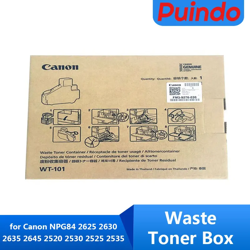 Caja de tóner de desecho de WT-101, Original, nueva, para Canon NPG84, 2625, 2630, 2635, 2645, 2520, 2530, 2525, 2535