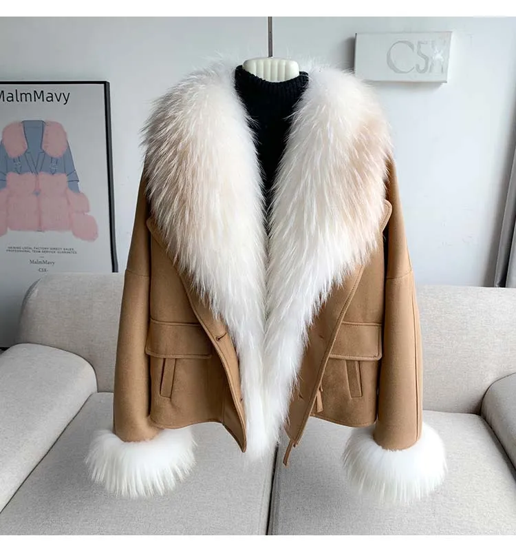 2024 New Winter White Goose Down Jacket Women Natural Real Fox Fur Collar Coats Outwear Luxury Female Jacket