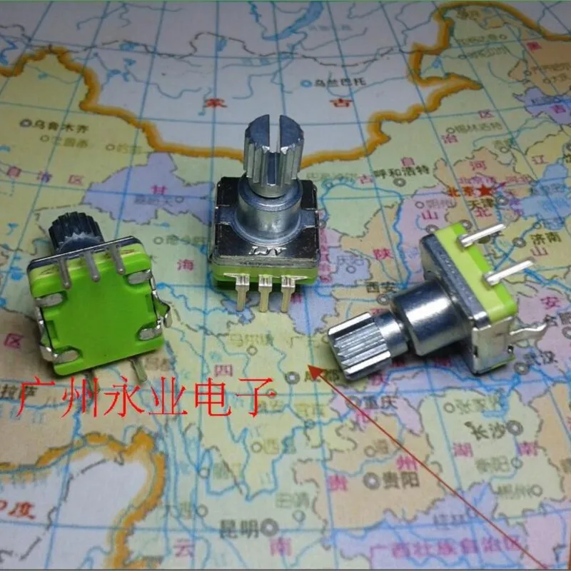 2 Piece Car DVD Navigation Volume Potentiometer Encoder EC11 30 Pulse With Switch Flower Shaft Handle 12.5MM