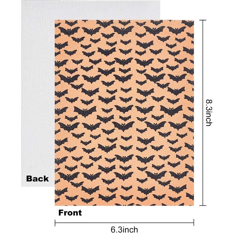 10 sztuk motyw Halloween drukowane arkusze ze sztucznej skóry różne tkaniny ze skóry syntetycznej (8,3 x 6,3 cala) do robienia kolczyków z kokardką