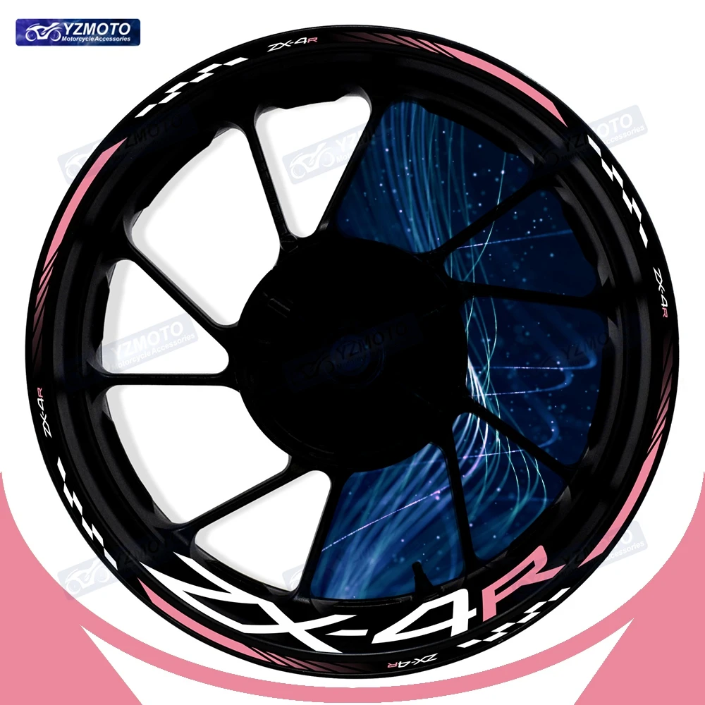 

For ZX-4R ZX 4R ZX4R Motorcycle 17 Inch Front And Rear Wheel Stripe Sticker Wheel Decorative Reflective Tape Decal Rim Stickers