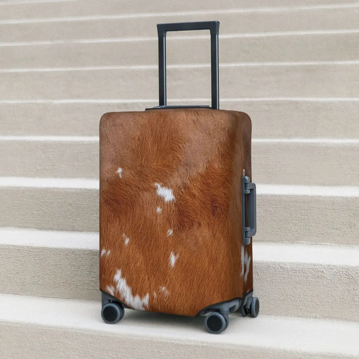 

Stylish Cow Fur Cowhide Texture Cow Skin Print Patter Suitcase Cover Protection Elastic Luggage Protector Covers for 18-32 Inch