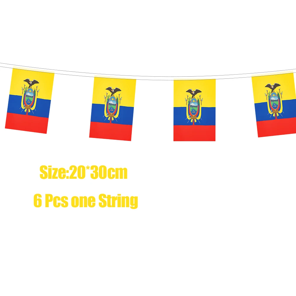 Directly Delivery 100% Polyester Ecuador String Bunting Flags