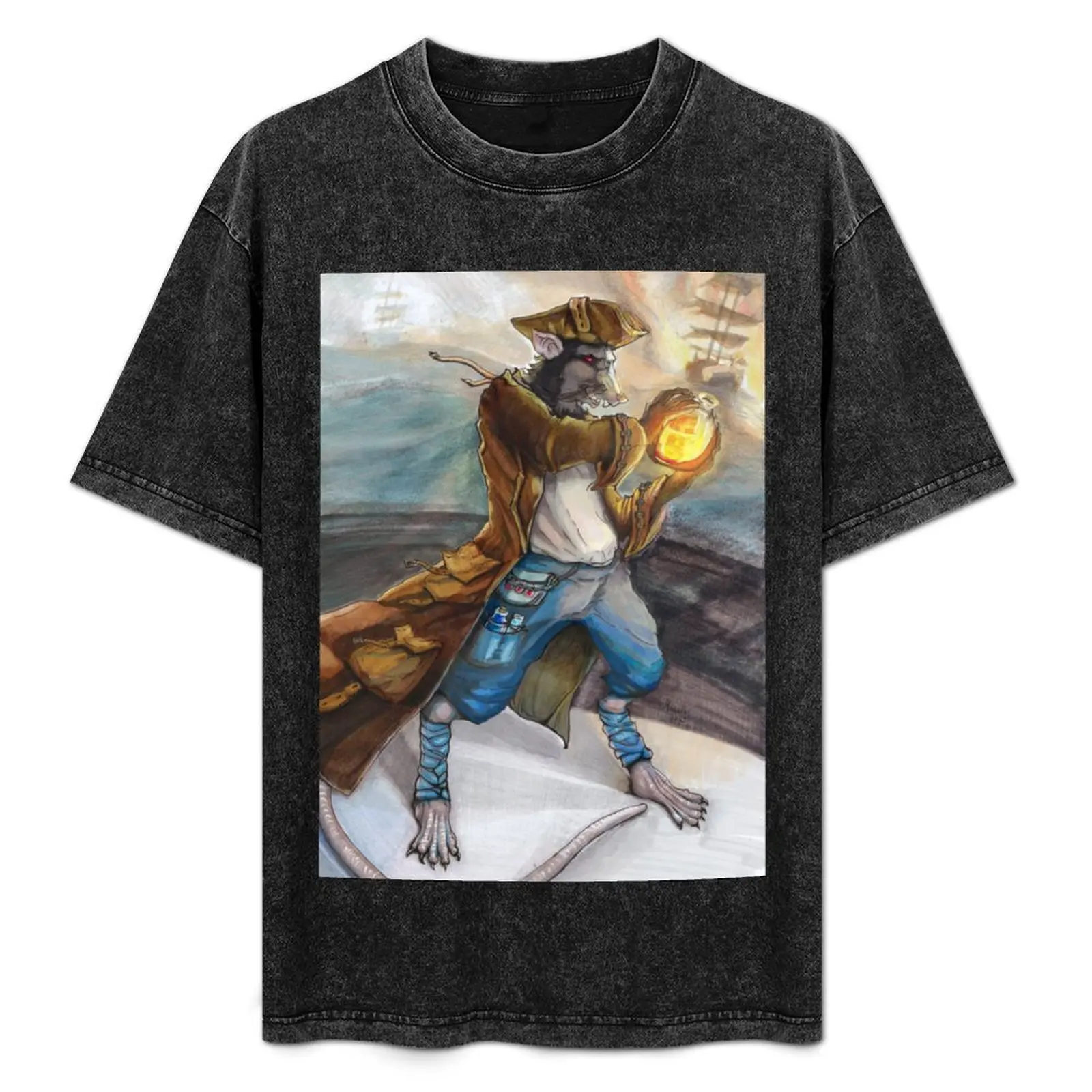 

Ratfolk pirate with alchemical fire roleplayer design T-Shirt Quick Dry Training Short Sleeve Tee