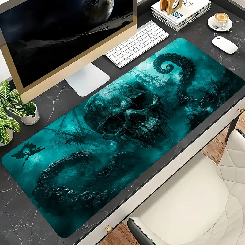 Extra Large Pirate Ship Design Mouse Pad, XXL Computer Keyboard Mat, Decorative Mouse Pad - Suitable for Gaming and Office Use