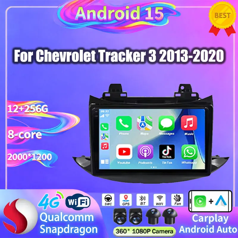 Android 15 para Chevrolet Tracker 3 Trax 2013-2020 Multimedia Auto Radio navegación GPS No 2din DVD unidad principal estéreo pantalla táctil