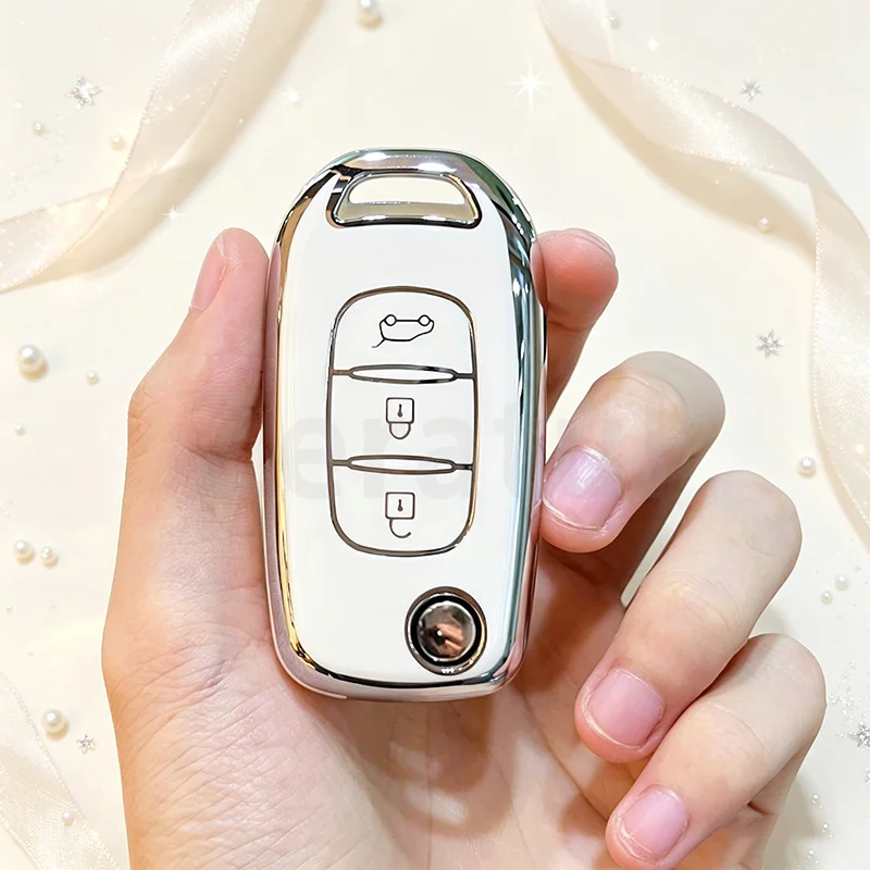 3 Buttons TPU Car Key Case Shell Fob Cover Accessories for Renault Kadjar Captur Megane 3 Symbol Logan 2 Sandero 2 Dacia Duster