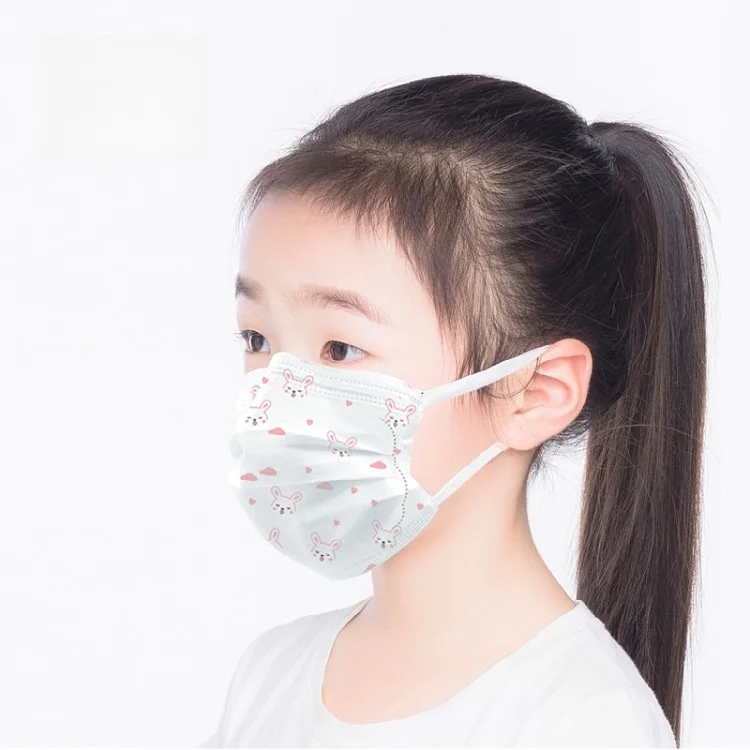 100PCS Cartoon Child Disposable Face Masks Kids Filter 3 Layer Protective Cover Children  Anti-dust mask  individual package