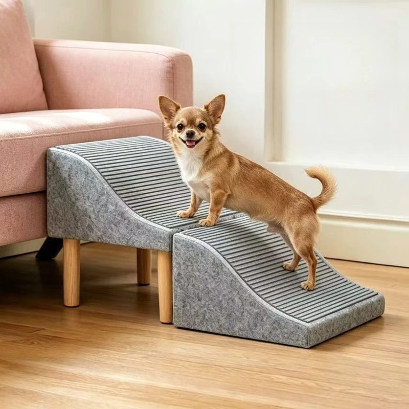 Pet Foldable Stairs Up and Down Dog Ramp Bedside Sofa Stool Step Ladder Anti-slip Climbing Ladder Protect Dog Joints Steps