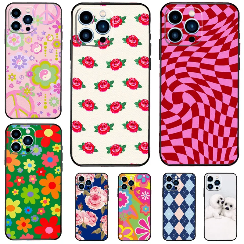 Peacr N Luv Flower Power Party Case For Samsung Galaxy S26 Ultra S25 S23 S22 S21 S24 Ultra S10 S20 Plus S25 FE Cover Funda