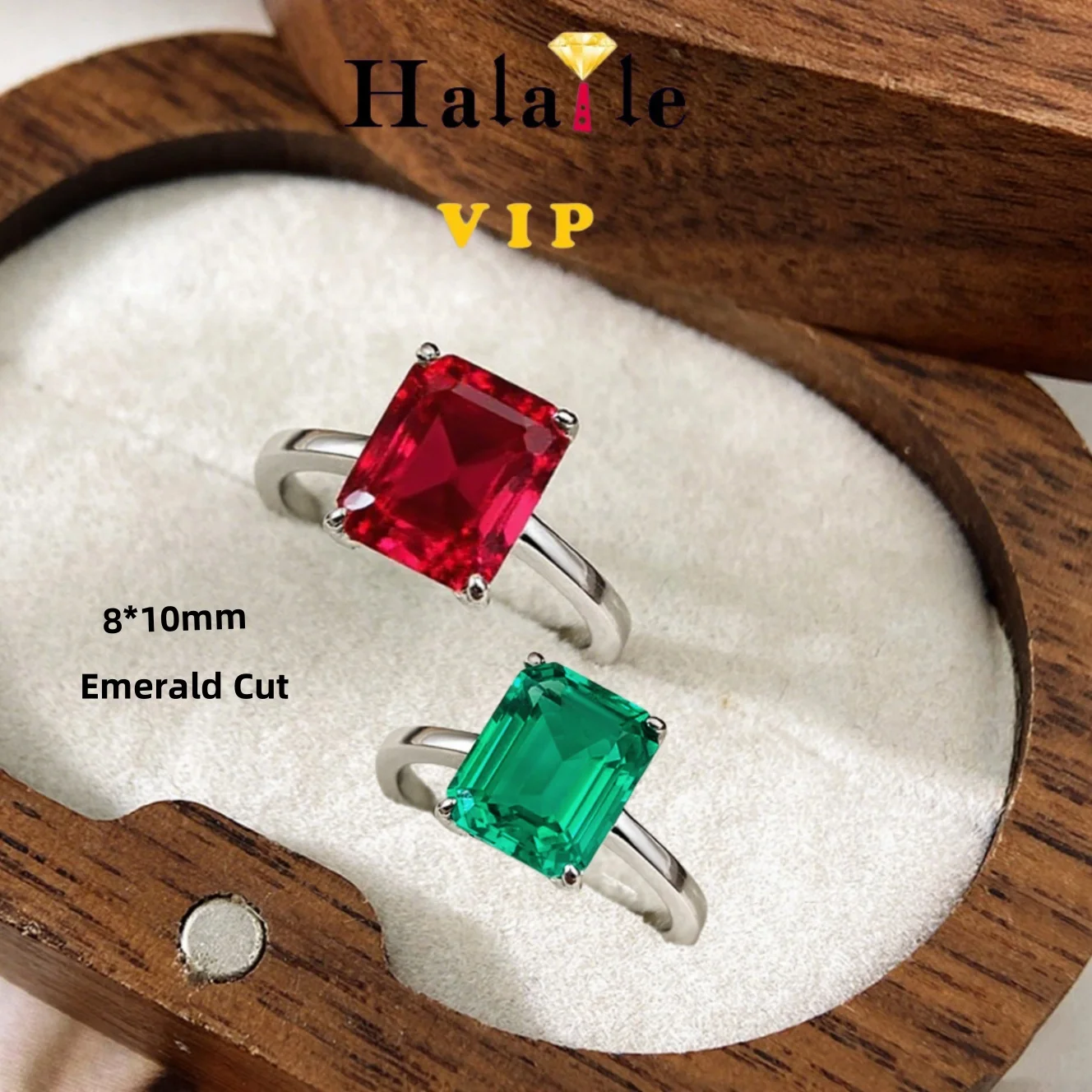 

Halaile 8*10mm 4ct Lab-Grown Rings For Women S925 Sterling Silver Sparkling Party Fine Luxury Jewelry