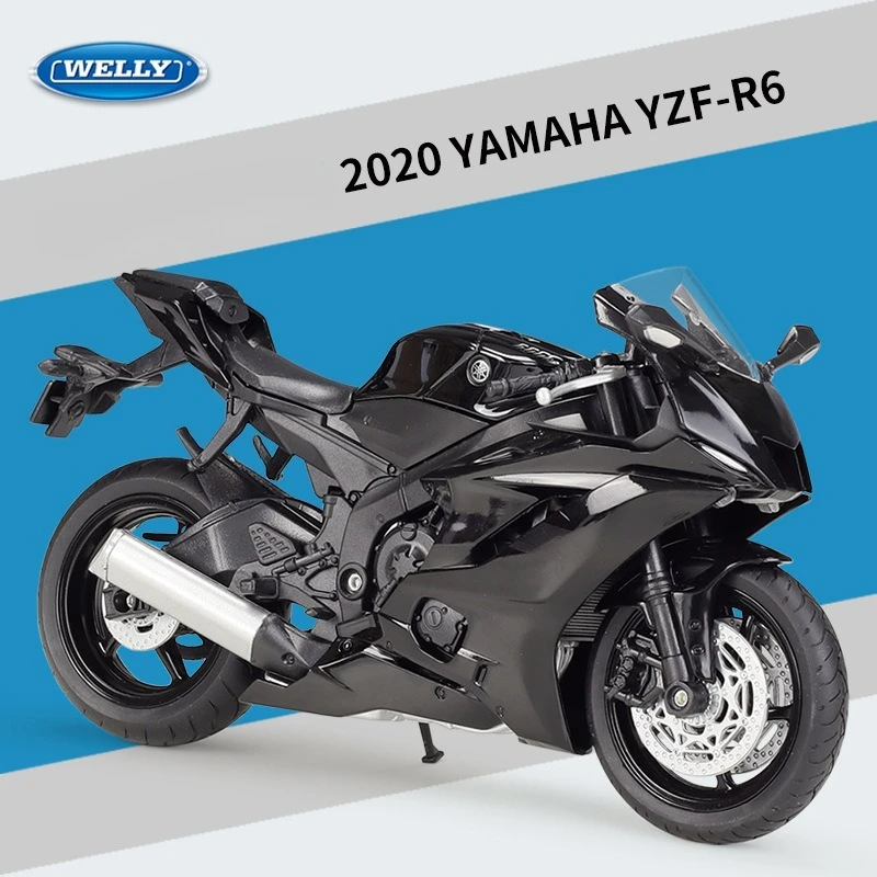 WELLY 1:12 ياماها 2020 YZF-R6 نموذج دراجة نارية ثقيلة دييكاست لعبة سيارة الأطفال الصبي هدية مجموعة مصغرة Voiture