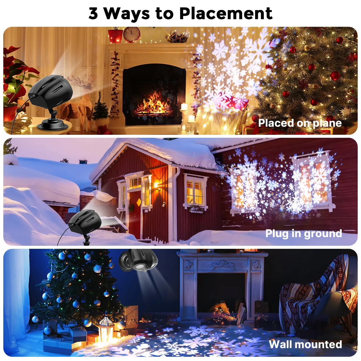 Christmas Projector Lights Outdoor, Snowflakes Projection Outside,Waterproof LED Landscape Christmas Light for Party Xmas light