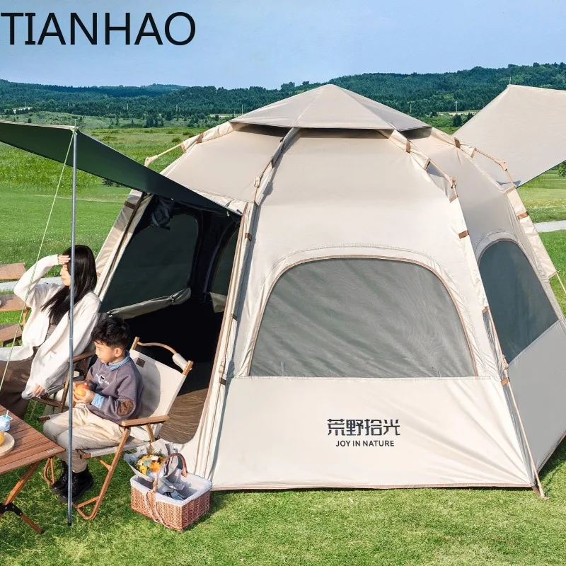 Quick Automatic Opening Camping Tent Outdoor Travel Picnic Sunshade Rainproof Tents Family Overnight Rest Camping Supplies