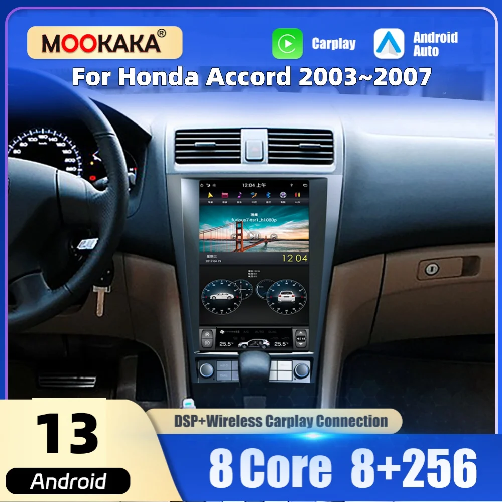13.6 inch Car Multimedia Player Android Screen For Honda Accord 2003~2007 Car Radio Stereo GPS Navigation CarPlay Auto Head Unit