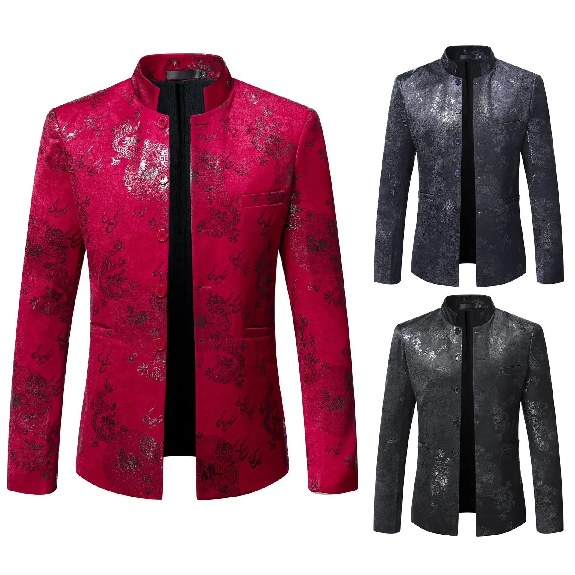 

Мужская приталенная куртка из шелкового бархата в британском стиле, осенне-зимняя новинка, повседневная модная куртка с рукавом три четверти