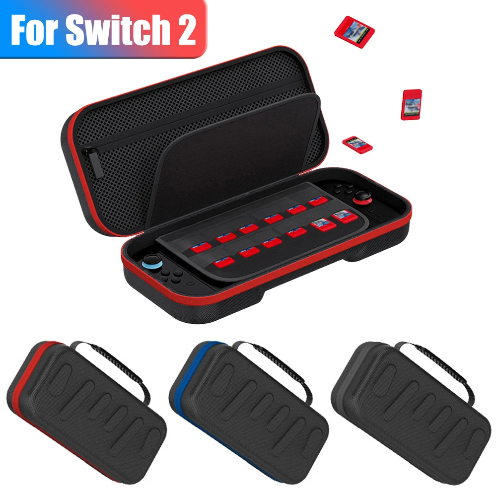 Funda de transporte para Switch 2, con 24 ranuras para tarjetas de juego, organizador de viaje portátil, bolso protector para consola de gran capacidad para NS2