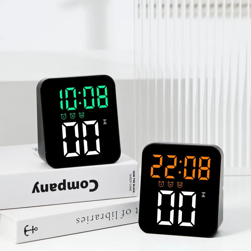 Creative Multifunctional Electronic Alarm Clock Simple Desk Clock Date Temperature Night Light Bedside Ornaments Child Wake Up