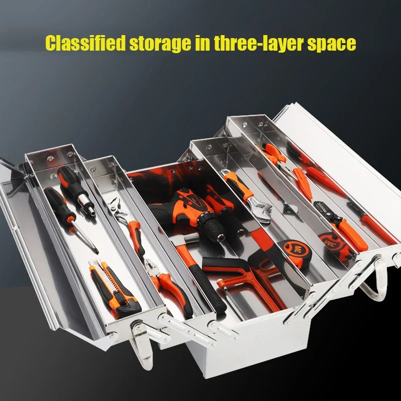 Large Tool Box Organizer Hardware Tool Storage Organizer Box Suitcase Waterproof Hard Case Tool Box for Car Mechanic Empty