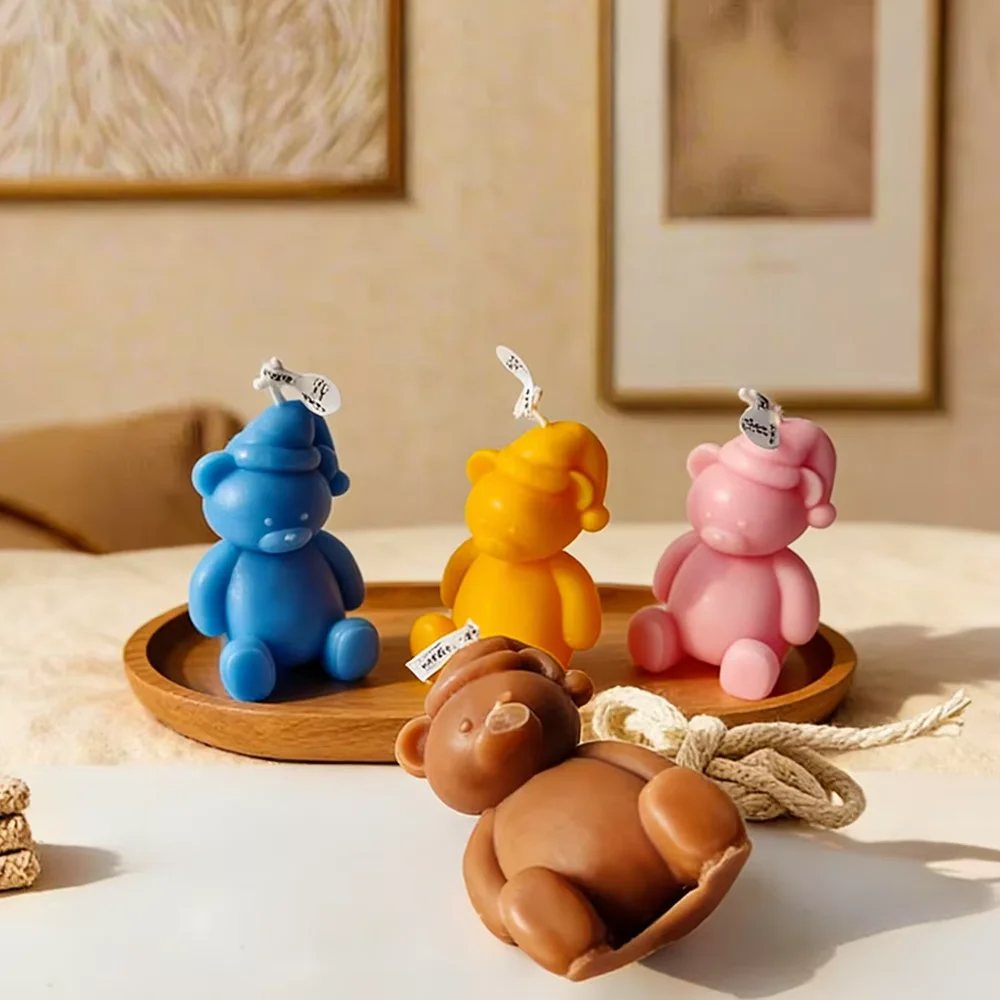3D cute cartoon bear silicone - đánh giá và giá Soap Making Diy Kit
