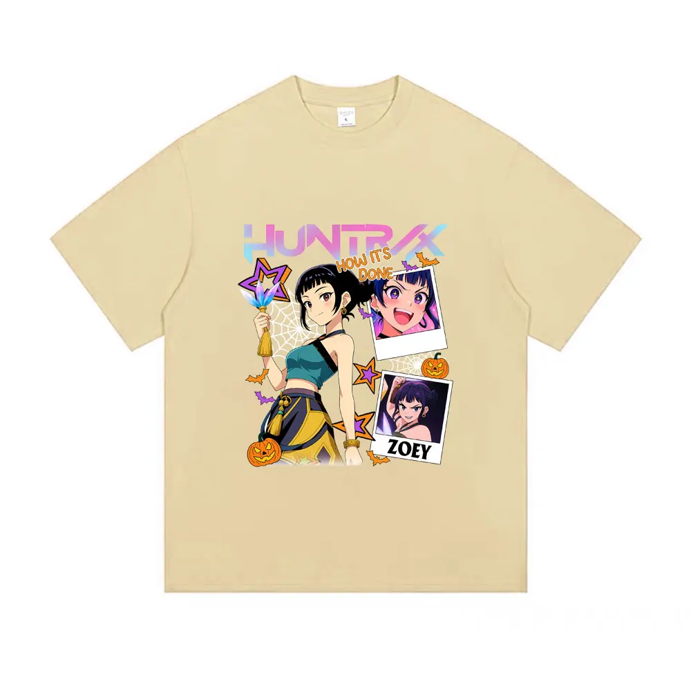 Kpop شيطان الصيادين زوي الجرافيك تي شيرت الذكور عيد الميلاد هالوين نمط الشارع الشهير الرجال المرأة عادية لينة القطن تي شيرت بلايز #6