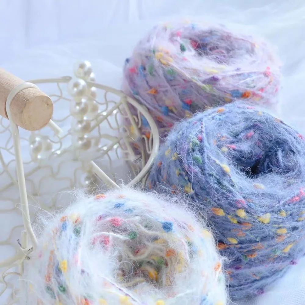 Bean Yarn Candy Special Thread Medium Thick Mohair Woven Sweater Jacket Scarf Material Thread Ball 50g