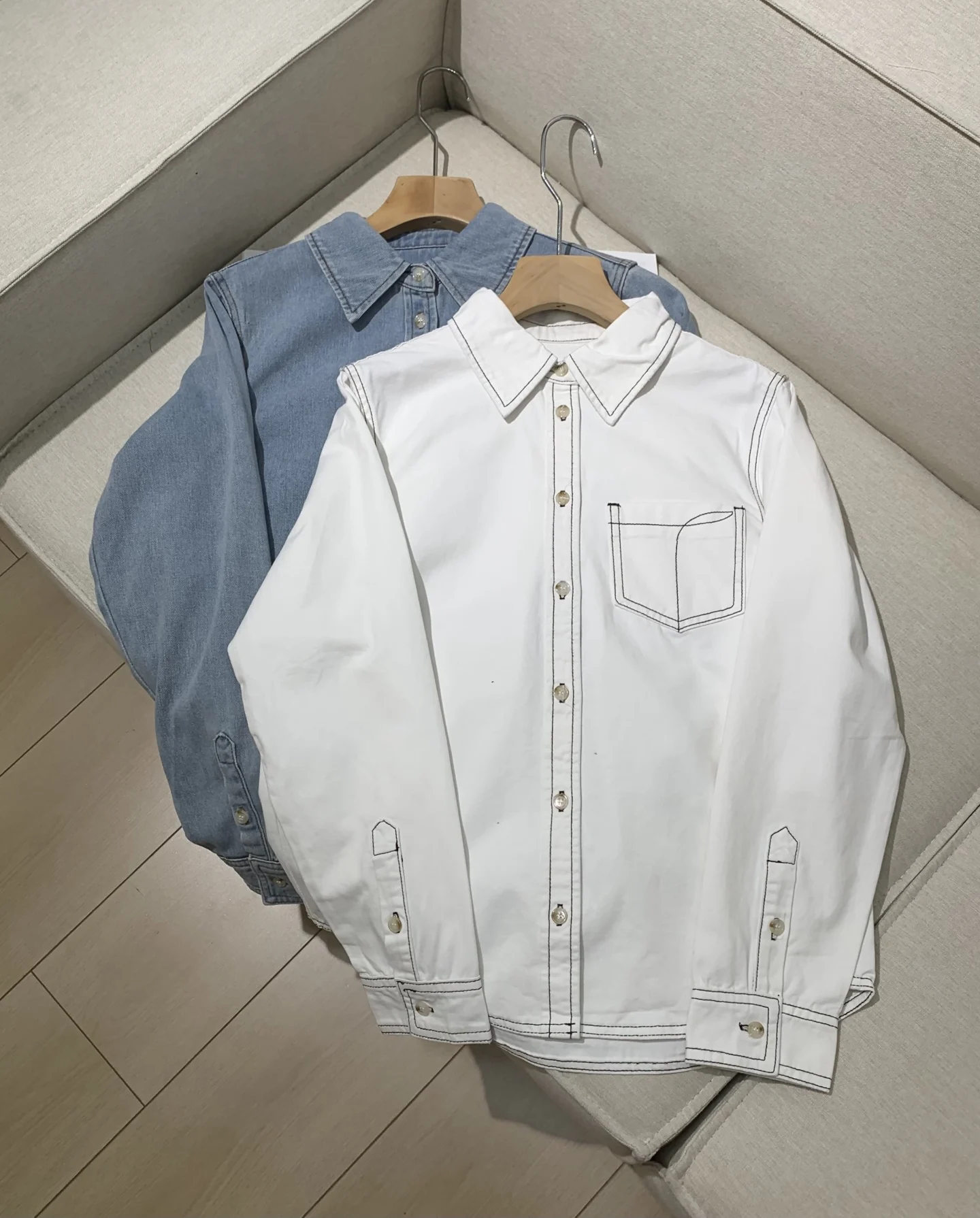 

2025 Spring And Summer New High Quality Casual Denim Long Sleeve Shirt Straight Skirt Suit Women