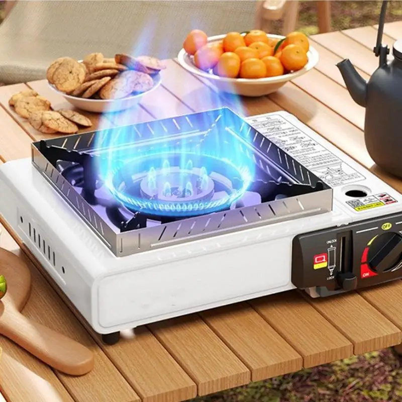 

Windproof Backpacking Stove Stainless Steel Outdoor Burner Portable Camping Gas Tank Stove for Outdoor Camping Hiking Cooking