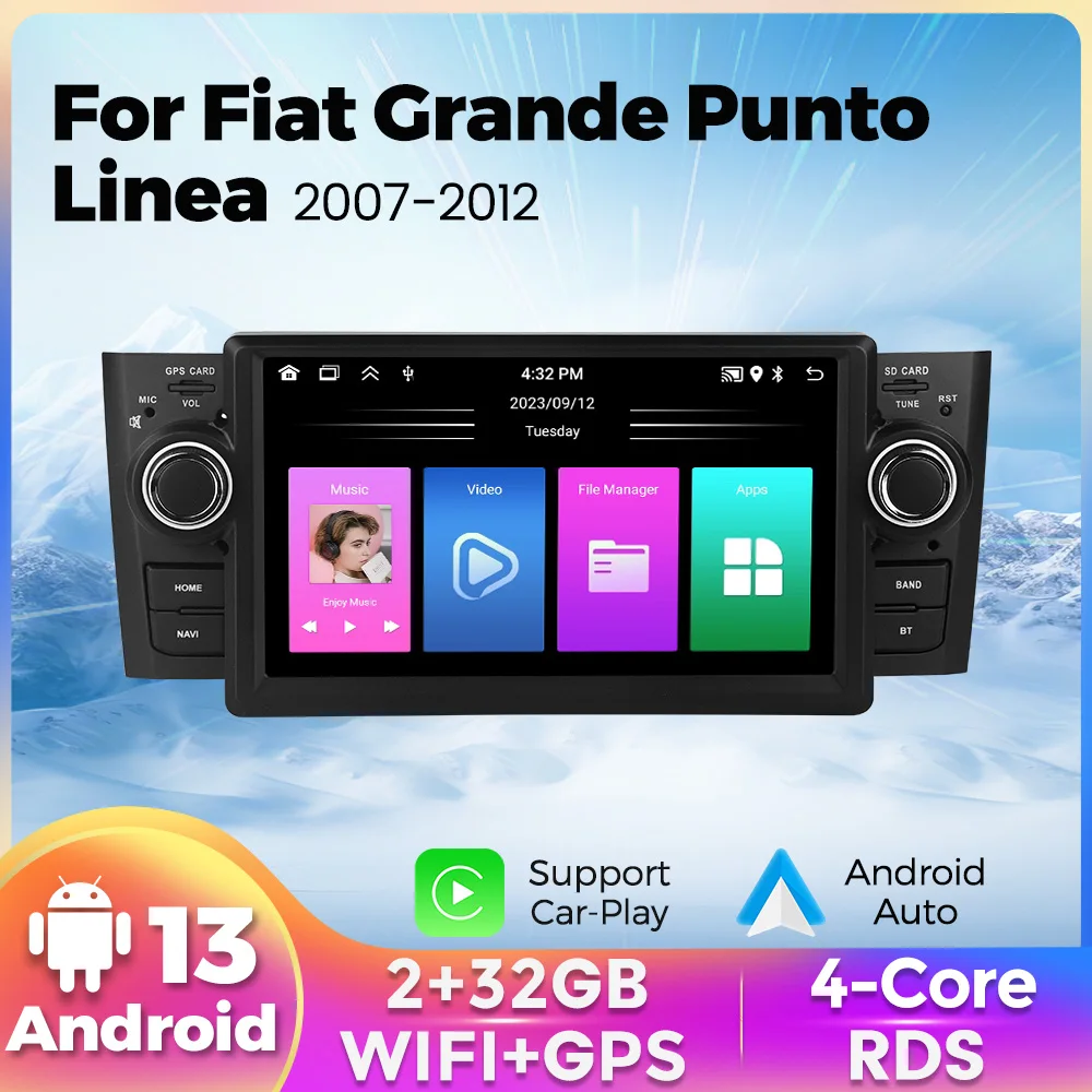 

Navifly 7inch Android 2 Din Car Radio For Fiat Punto 2005-2009 Fiat Linea 2007-2011 Carplay Auto Navigation GPS WiFi Head Unit
