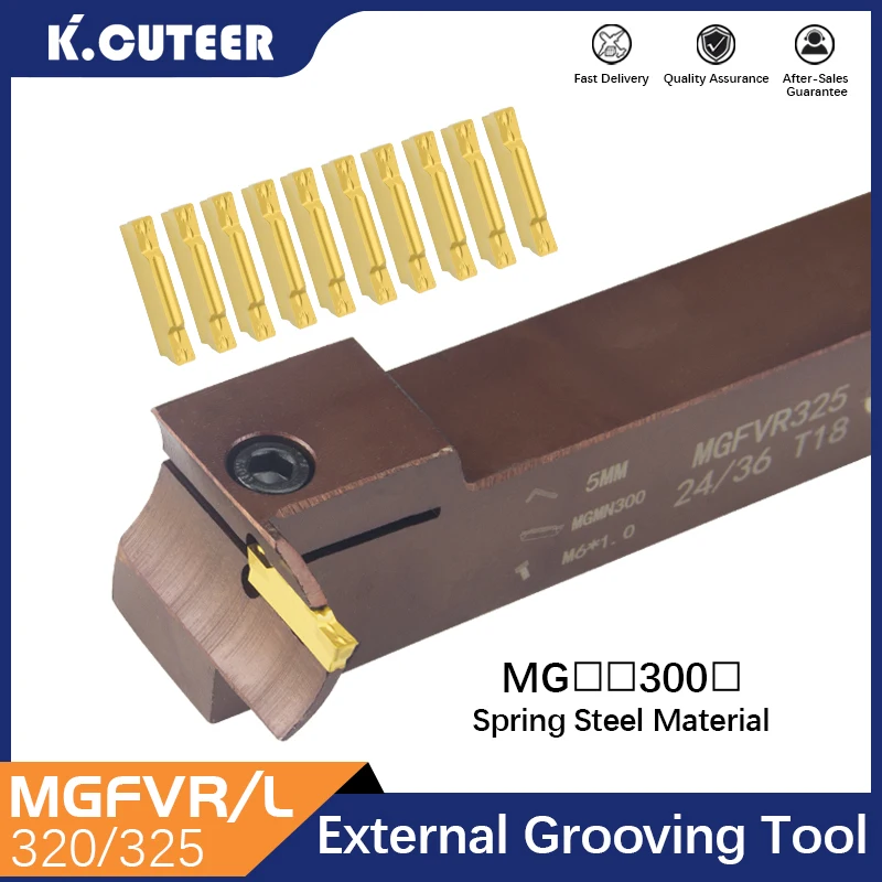 MGFVR 7-Shaped Face Groove Cutter MGFVR320/MGFVR325 Double Head Processing Range 24-400 Carbide Insert MGMN300 Slotting Tool