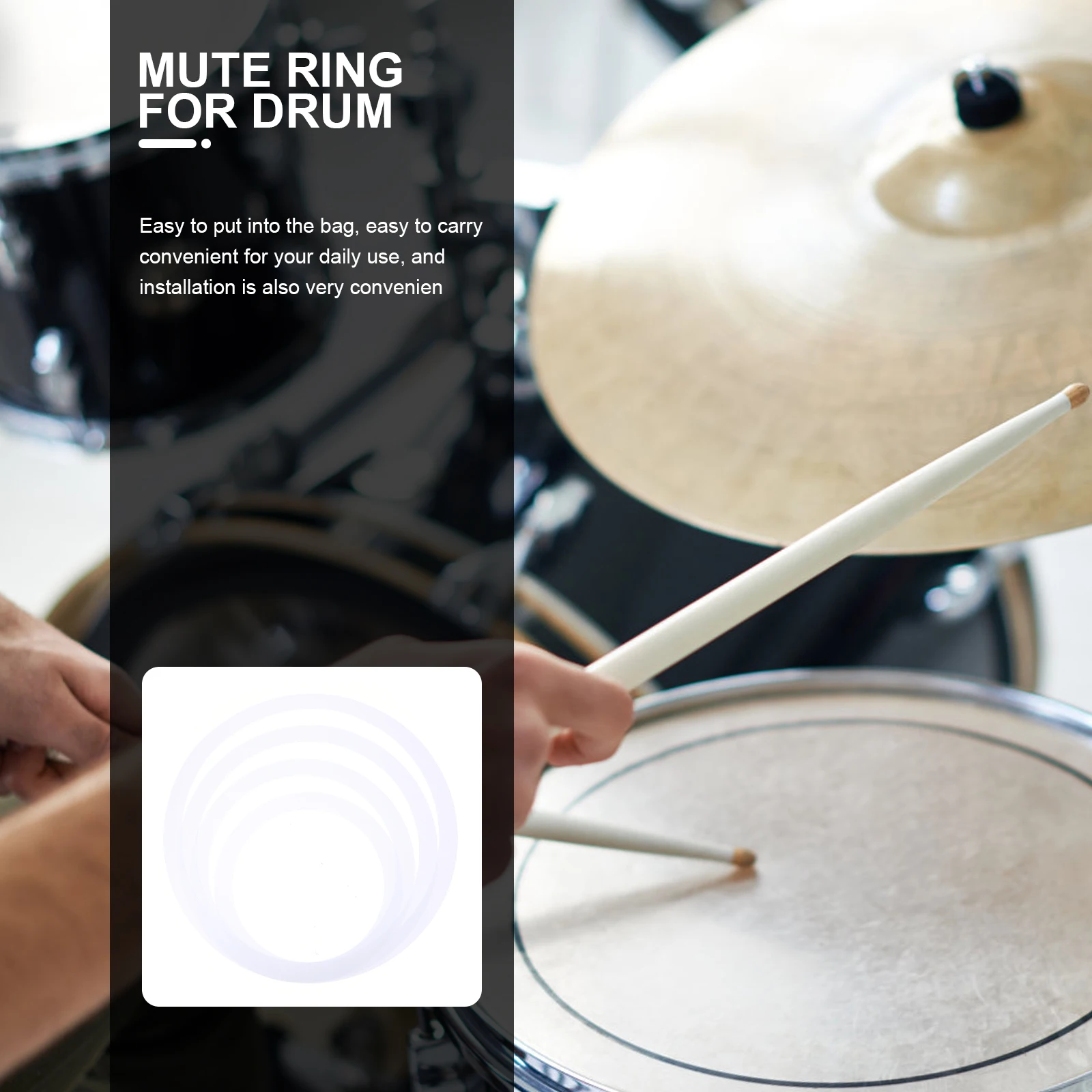 

Snare Drum Mute Voice Stop Coil Suit Accessories White Polyacid Film Drums Tone