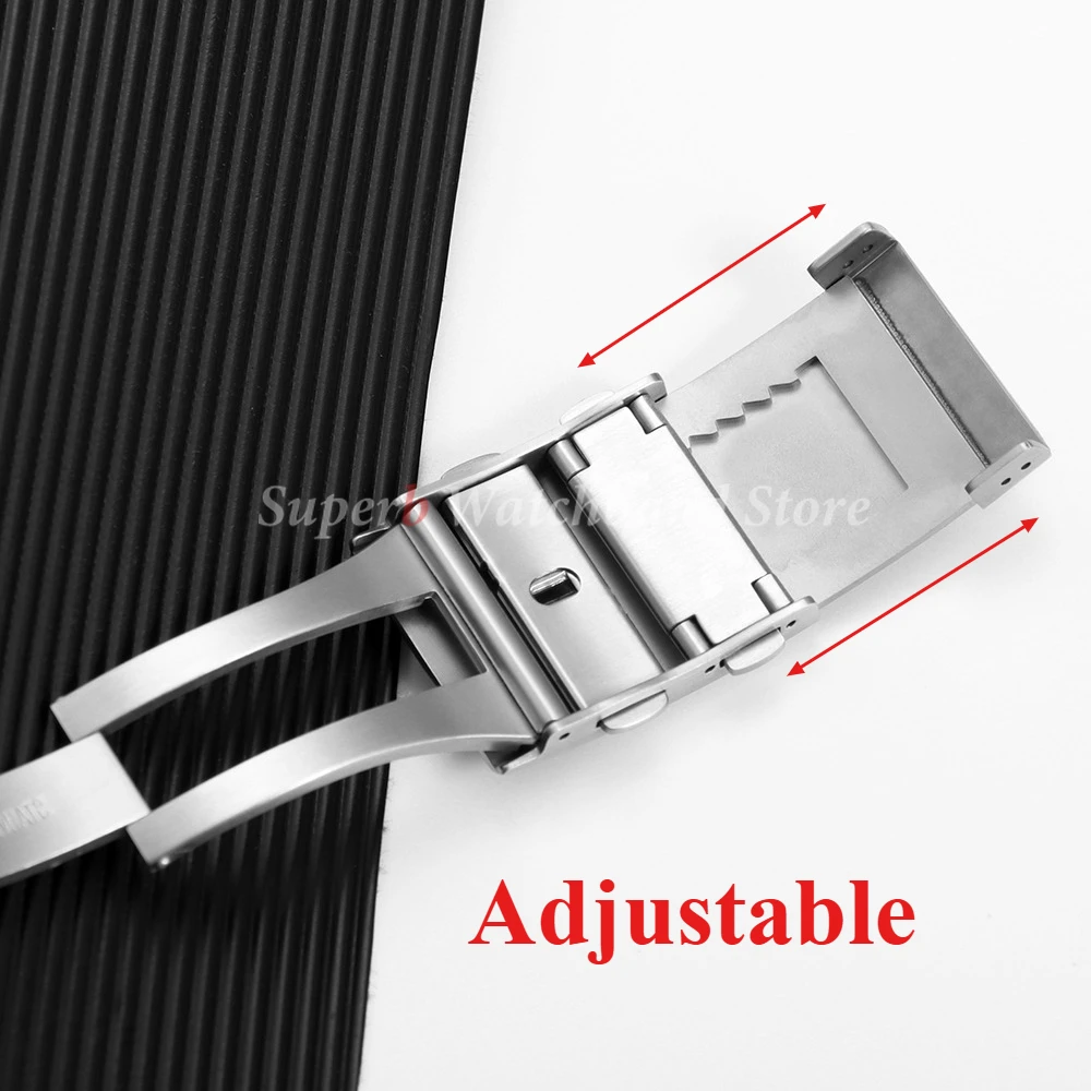 316L الصلبة الفولاذ المقاوم للصدأ مشبك ساعة 18 مللي متر 20 مللي متر 22 مللي متر فاخر قابل للتعديل للطي مشبك أمان استبدال مشبك ساعة نشر