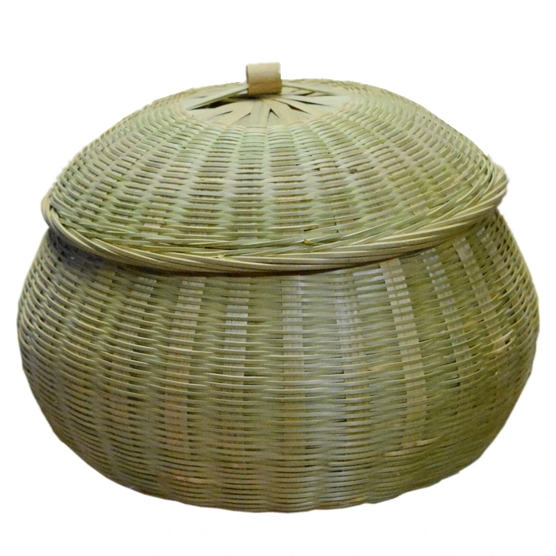 

Tea Pot Bamboo Woven Storage Box with Lid Household Bamboo Products with Lid Bamboo Basket Go Basket Hand Woven Basket Brick