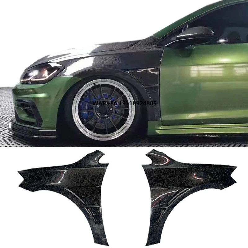 

For Golf 7.5 2017-2019 Retrofit Replacement WET Carbon Fiber Fender MK7.5 GTi R Fender Air Side Vent Fender Stickers