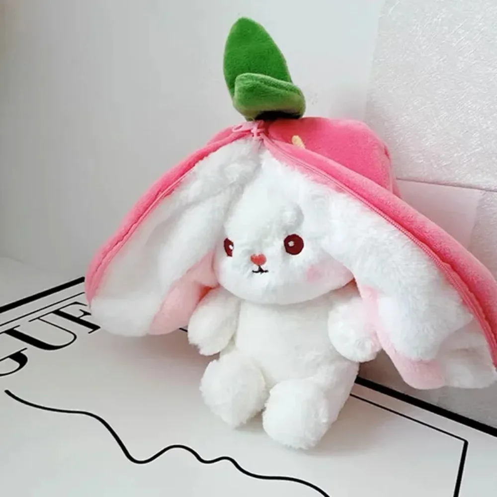 Peluche de Conejo de Peluche de 18 cm, Regalo de Cumpleaños 2026, Diseño de Fruta Creativo, Transformable en Fruta, Muñeco de Conejo para Abrazar