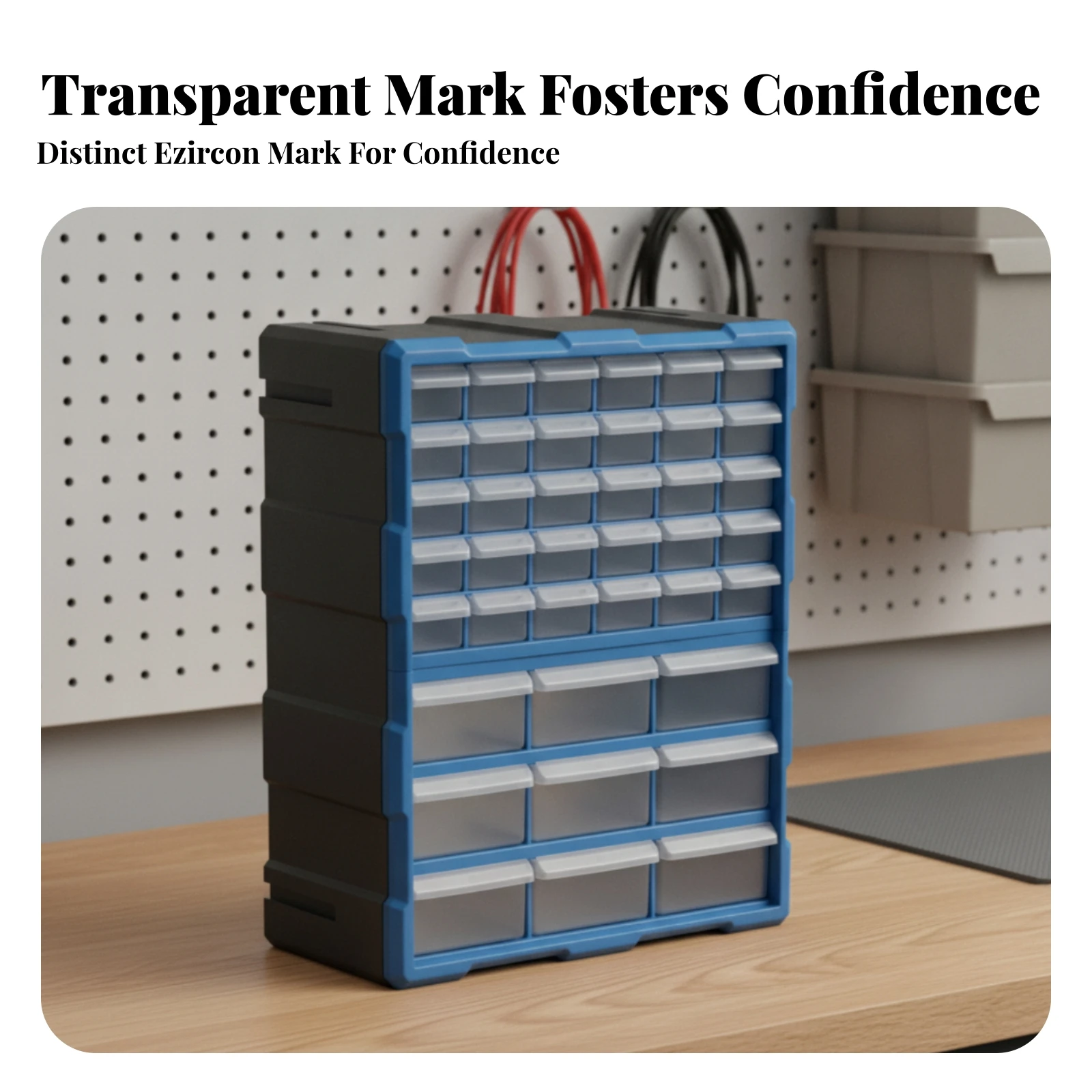 Parts Organizer with Modular Design 39-drawer Cabinet Small Parts Component Storage for General Workshop Use