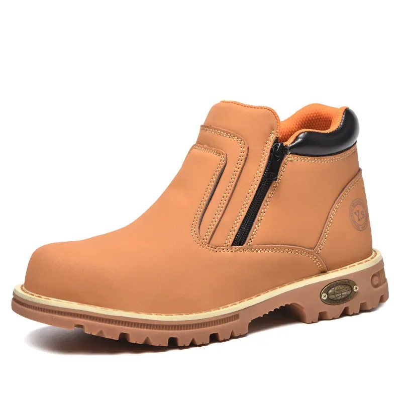 

Men's Steel Toe Work Safety Shoes Lightweight Breathable Anti-smashing Work Shoes Male Boots Slip on Casual Sneaker Men Shoes 46