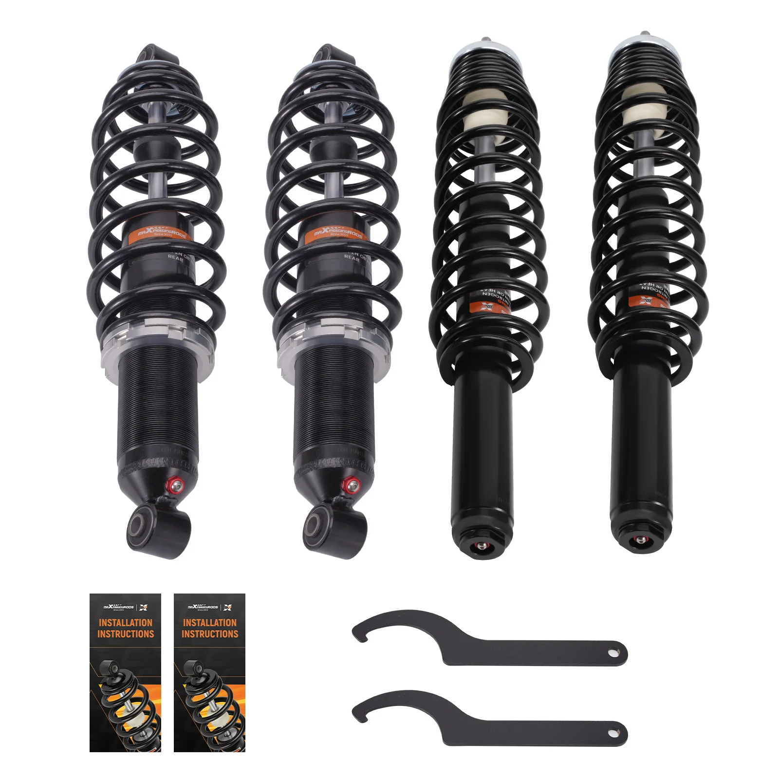 

4PCS Front Rear Shocks Coilover Struts for Polaris Sportsman 500 4x4 2006-2012 /700 /800 | ATV Suspension Upgrade