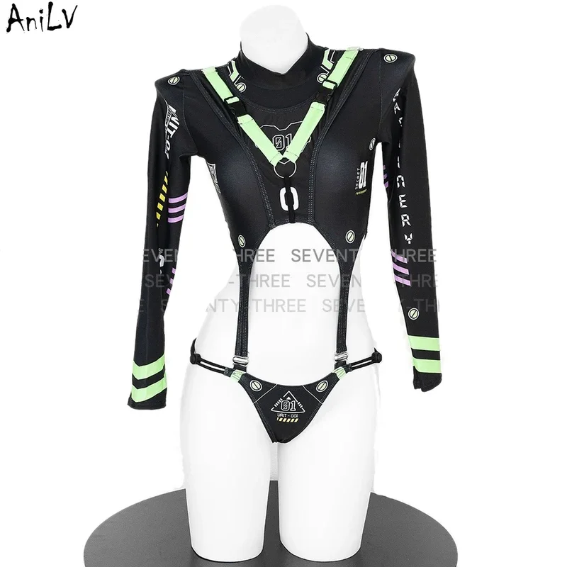 AniLV Game Mechanical Agents 01 Spy Bodysuit Clothes Wilderness Survival Cosplay Women Mecha Printing Punk Clothes Costumes