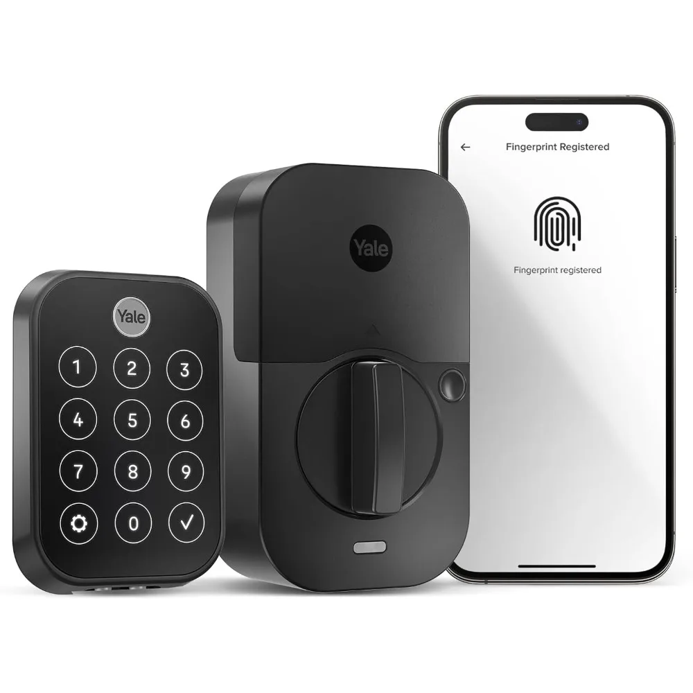 قفل Assure Lock 2 Touch Deadbolt، قفل باب ذكي خالي من المفتاح من الجلد السويدي الأسود مع شاشة لمس متصلة بتقنية Wi-Fi - جديد #1
