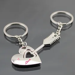 Novelty Couple Keychain Lovers Heart Key Chain Ring Casual Trinket Jewelry Valentine's Day Wedding Gift Accessories