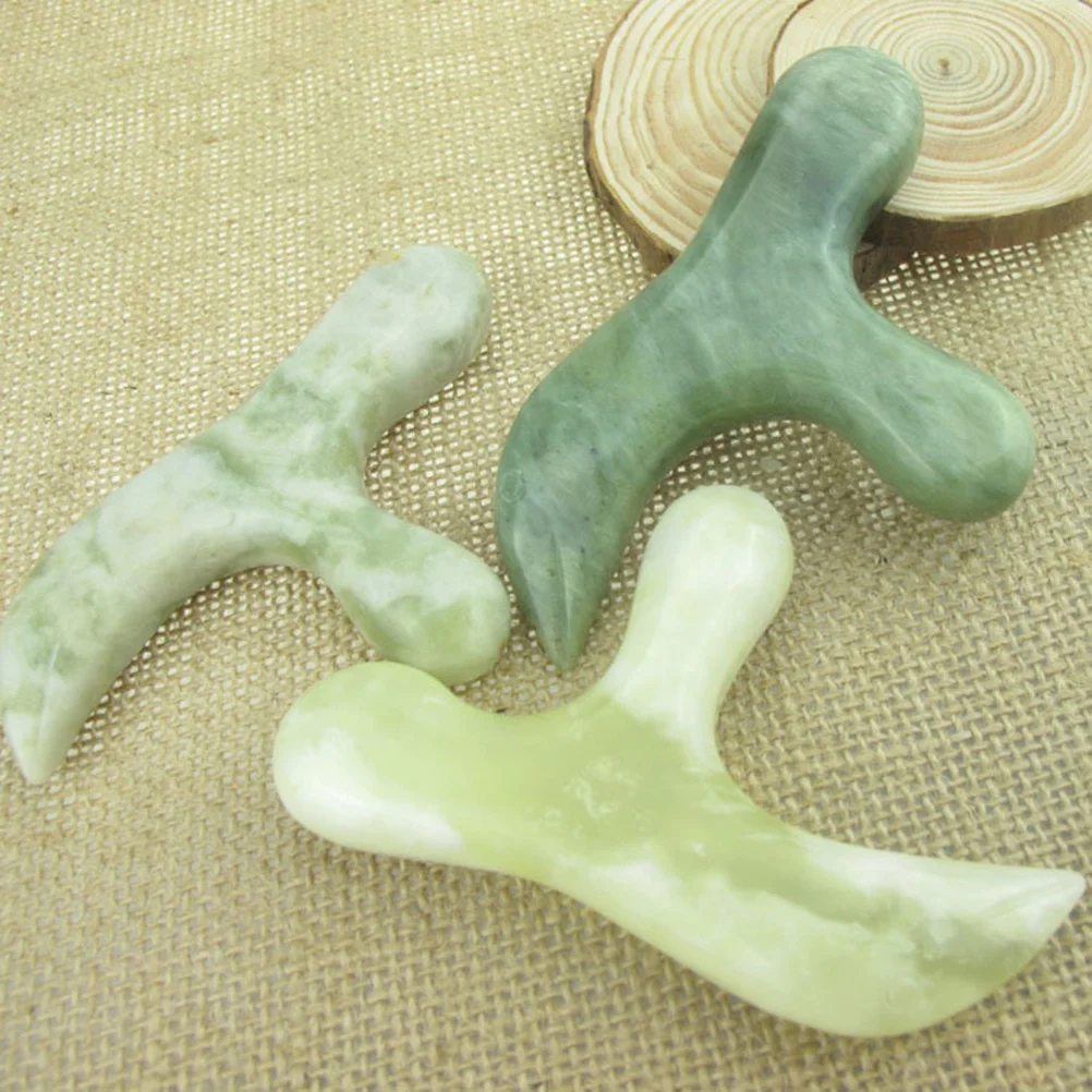 الطبيعية اليشم مدلك قدم 10x65x17 سنتيمتر ريفلكسولوجي أداة العلاج لتحفيز نقطة الوخز بالإبر تحسين الدورة الدموية