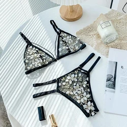 Women Lace Bra Sets Seamless Underwear Backless Vest Sexy Bralette Lingerie Ultrathin Bra & Brief Sets Female Dropshipping